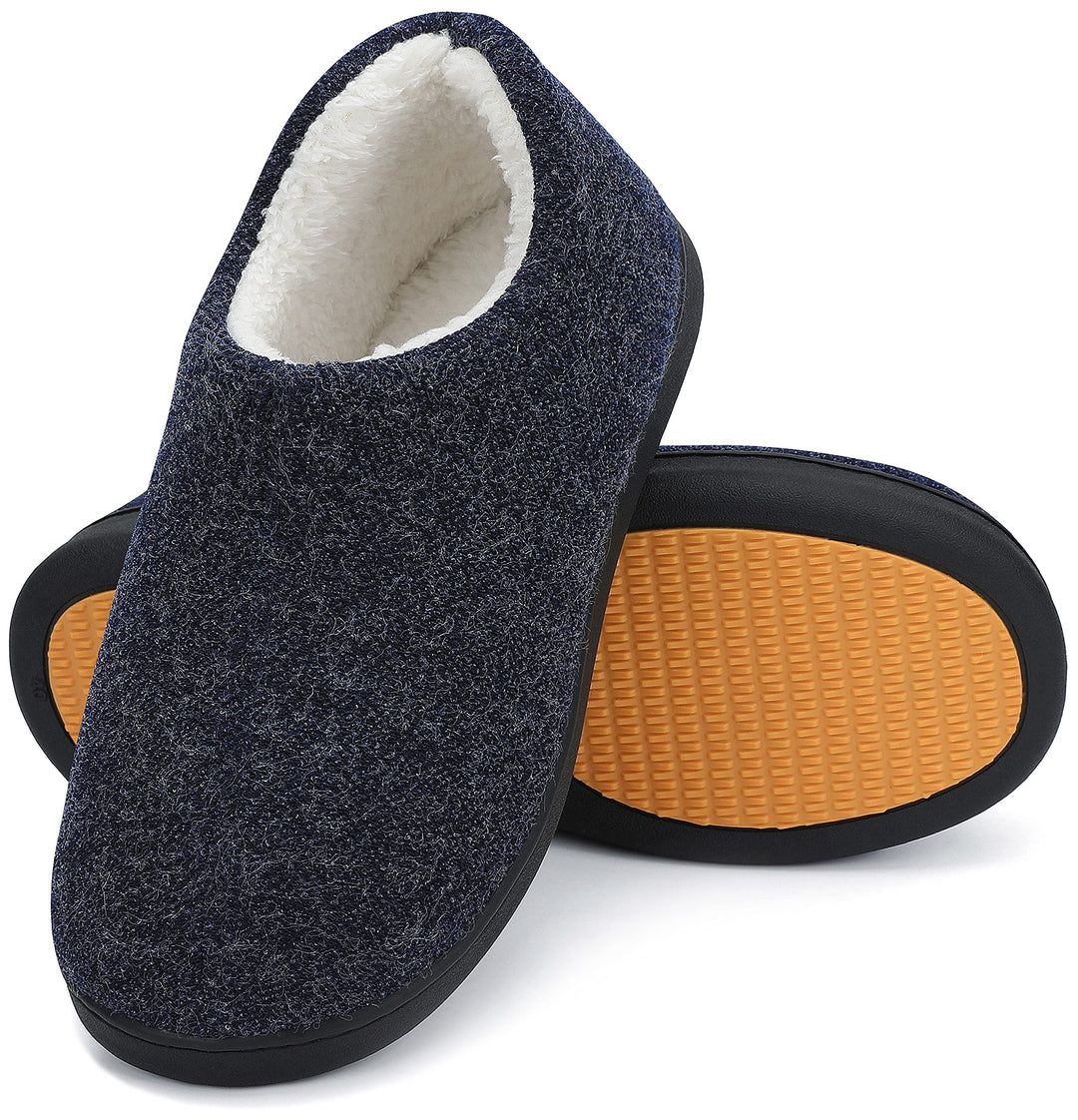 Mishansha Herren Winter Warme Hausschuhe Memory Foam Plüsch Pantoffeln,Gr.39-48 Blau 39 EU, Blau 39
