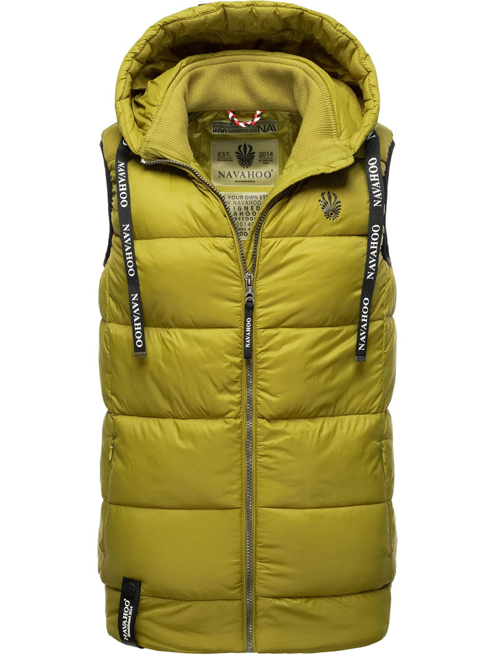 Navahoo Damen Steppweste leichte Outdoor-Weste Übergangsjacke mit Kapuze Kassidy XS-3XL XS Moss Gree