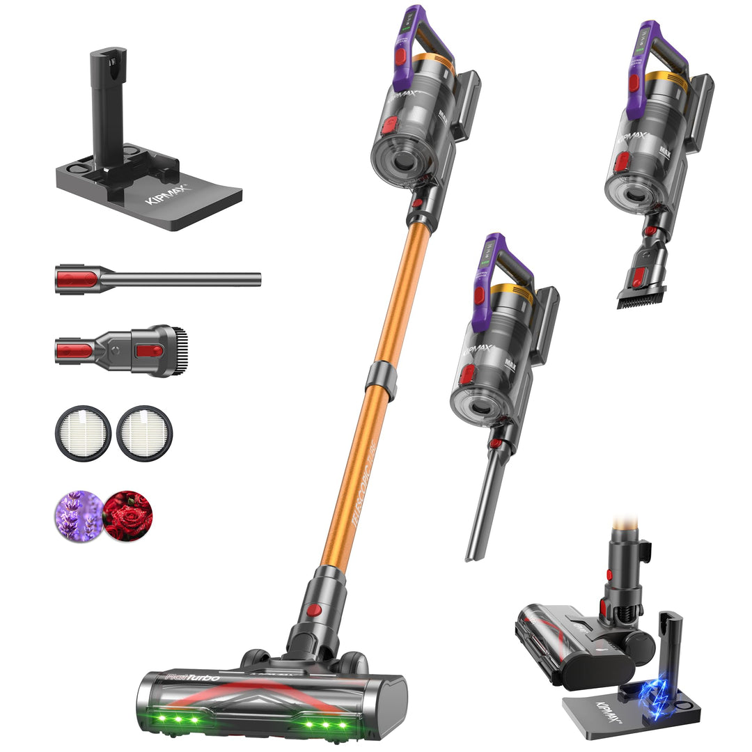 KIPMAX Akku Staubsauger 50000Pa/550W/70Min,1.5L Staubsauger Kabellos mit Display,Anti-Tangle-Bürste,
