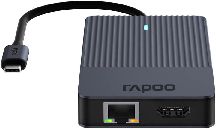 Rapoo UCM-2005 USB-C Multiport Adapter 10-in-1, 100W Power Delievery, 2x 4K HDMI, 1 Gbps LAN, 1 USB-