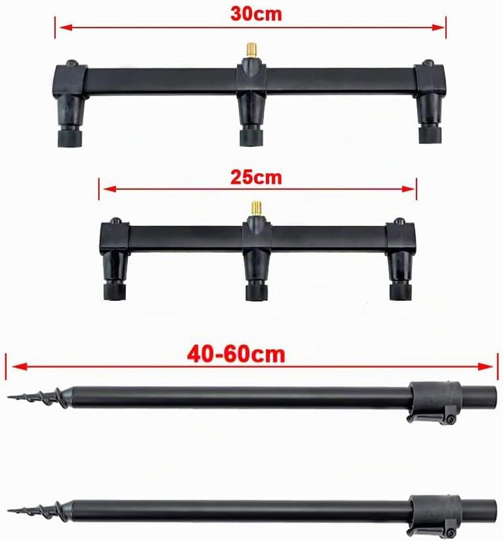 Hirisi Tackle Aluminium Karpfen Angelrute Pod Set Banksticks und Buzz Bar für 3 Angelruten (40-60) 4