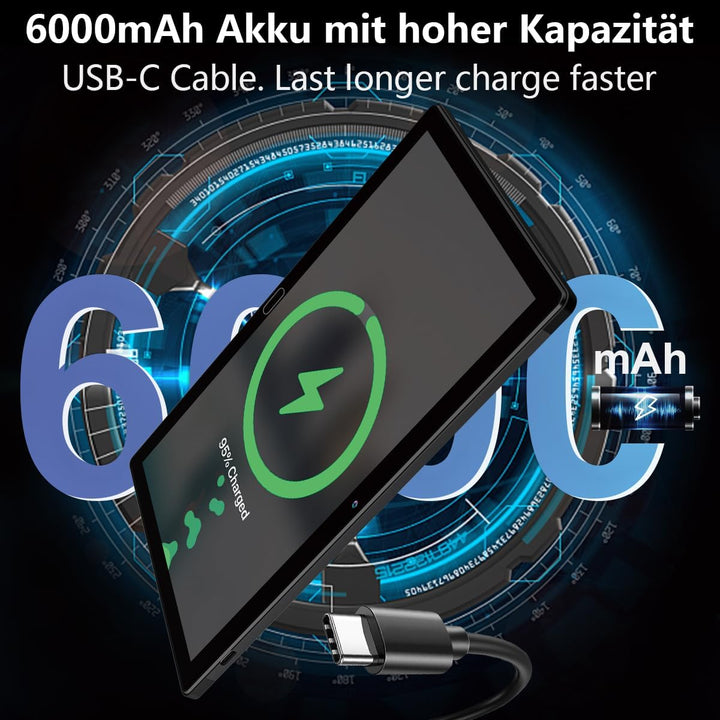 KADYBE 2024 Neueste Android 13 Tablet 10 Zoll,2-in-1 Tablet Mit 2 SIM Slots 1 SD, 64GB ROM TF 512GB,