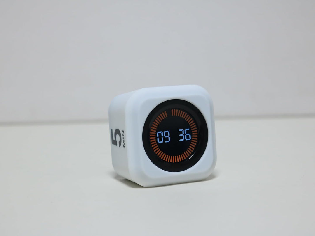 Drehbarer Würfel, visueller Timer, 5, 25, 10, 50 Minuten voreingestellt + benutzerdefinierter Countd