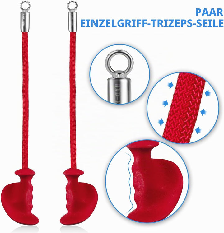 HXD-ERGO Trizeps Bizeps Seil Ergonomisches Griffe, Trizepsseil Gedrehtes Seil Bizeps Trizepstau zum
