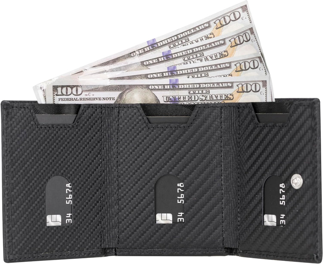 Solo Pelle NEU Slim Wallet mit Münzfach [12 Karten] Slimwallet Riga [RFID-Schutz] Kartenetui mit Mün