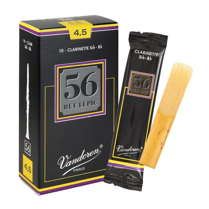 Vandoren CR5045 56 Rue Lepic Blätter für Klarinetten in Bb (Stärke 4,5), 10 Stück Strength 4.5 Einze