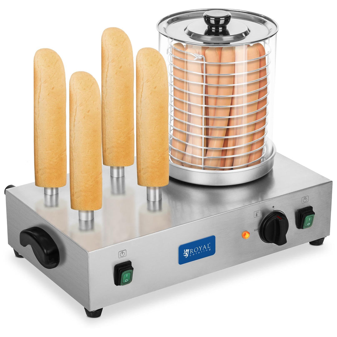 Royal Catering Hot Dog Maschine Gastro Hot-Dog Maker Professionell RCHW 2300 (Leistung 1100 Watt, Te