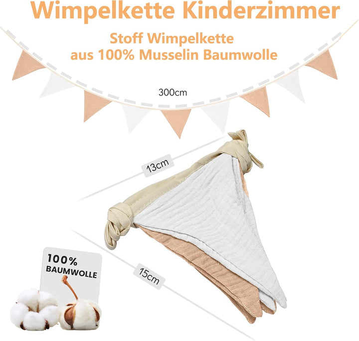 Hausbett Himmel Deko mit Leuchtenden Sternen, 2 Betthimmel & 1 Wimpelkette | Babybett Himmel für Kin