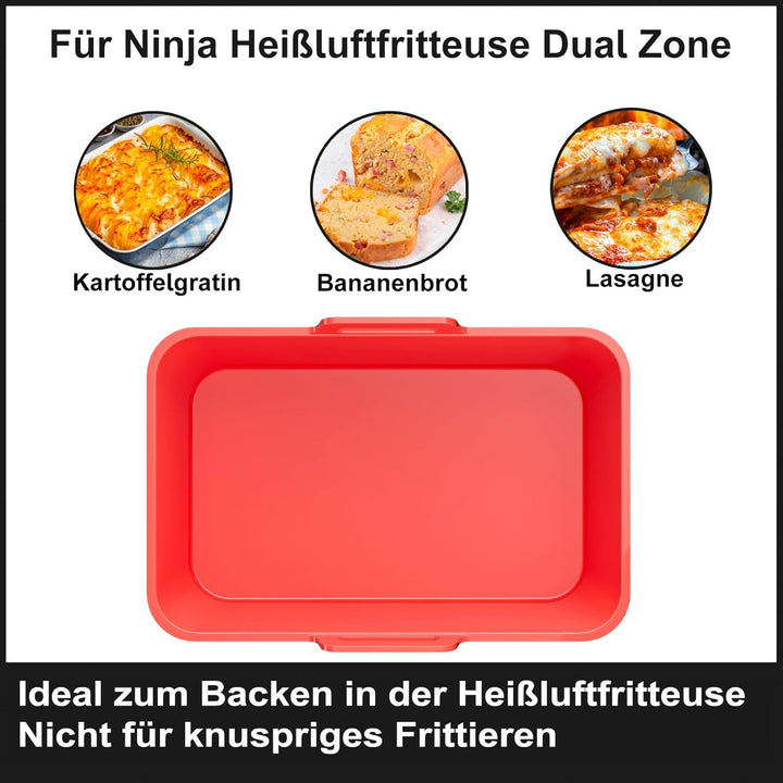 Backform für Heissluftfritteuse, 2 Stück Silikon Kastenform für Ninja Heissluftfritteuse – extra dic