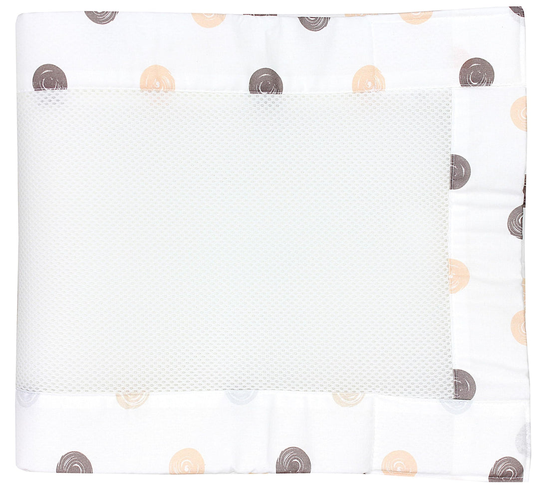 TupTam Bettumrandung Babybett 3D Mesh Nestchen – Gitterstäbe Schutz Netz 2er, Farbe: Punkte Pastell,