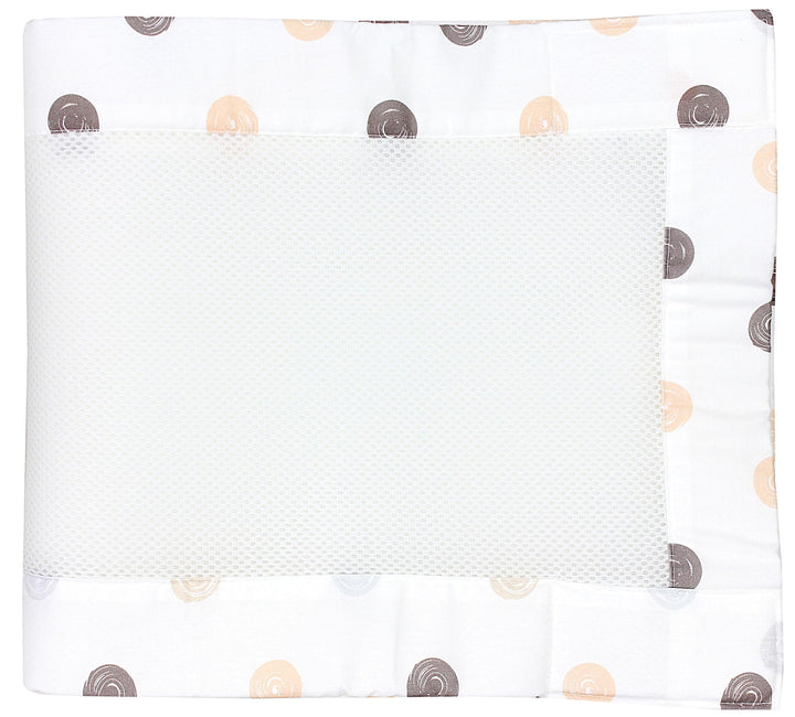 TupTam Bettumrandung Babybett 3D Mesh Nestchen – Gitterstäbe Schutz Netz 2er, Farbe: Punkte Pastell,