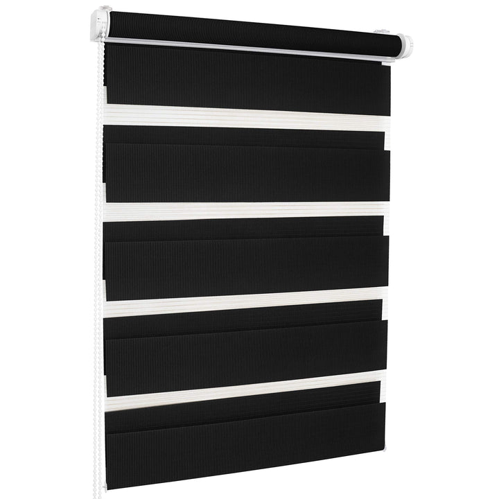 ROLLMAXXX Duo-rollo Doppelrollo Klemmfix ohne Bohren (80 x 220 cm, Schwarz) 80 x 220 cm Schwarz, 80