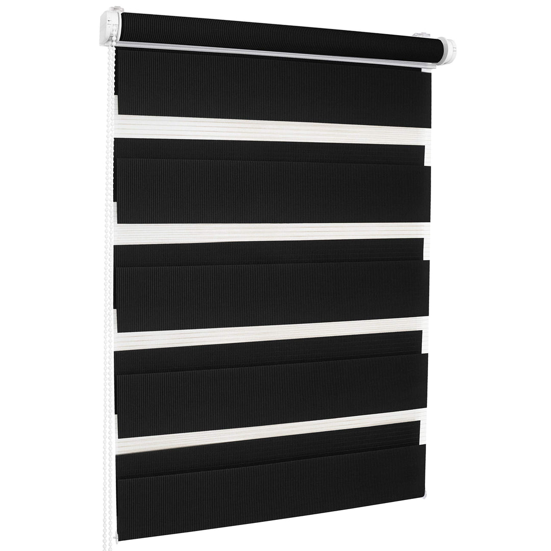ROLLMAXXX Duo-rollo Doppelrollo Klemmfix ohne Bohren (90 x 220 cm, Schwarz) 90 x 220 cm Schwarz, 90