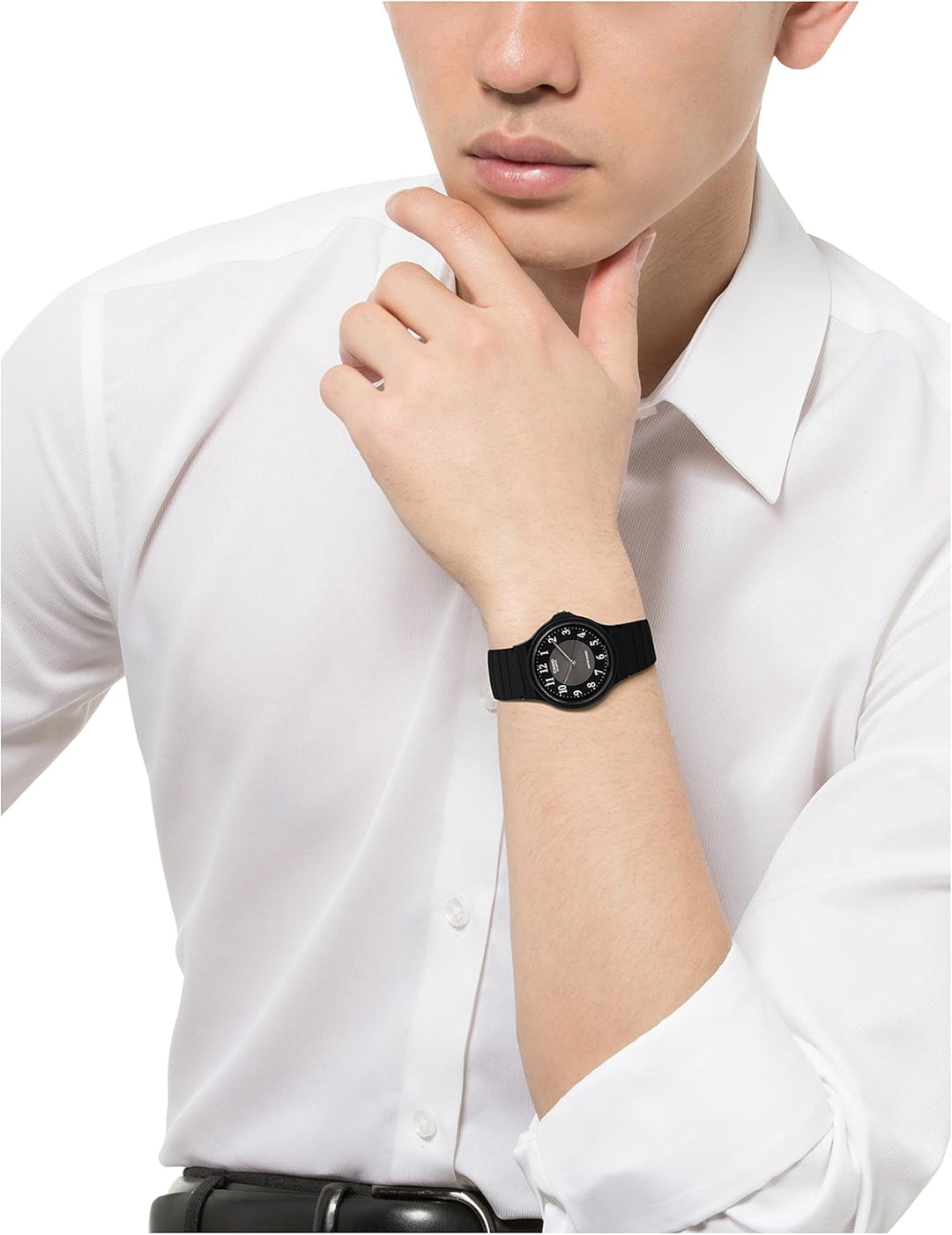 Casio - -Armbanduhr- Mit schwarzem Gummiband, Mit schwarzem Gummiband