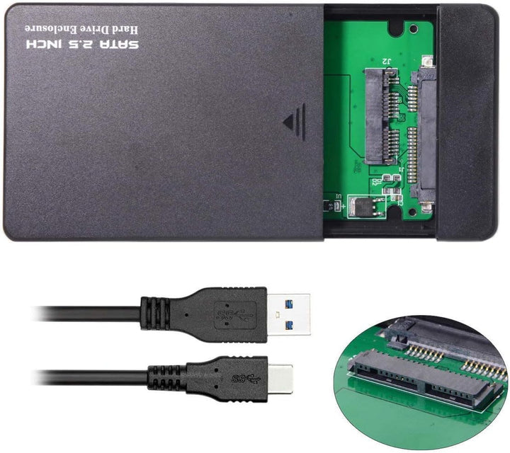 CY 1,8 Zoll Micro SATA 16pin 7 + 9 SSD zu externem Festplattengehäuse zu USB3.1 USB-C Black USB3.1 P