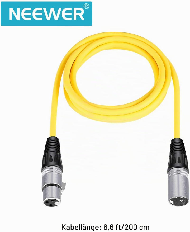 Neewer® 6er Pack 6.5FT / 2M XLR-Stecker auf XLR-Buchse Farbe Mikrofonkabel Gummi versiegelte Verbind