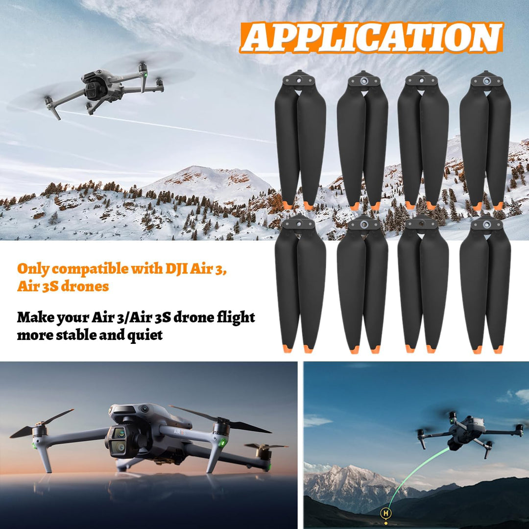 8Pcs Propeller für DJI Air 3/ Air 3S | Drohnen Ersatzpropeller Schnellverschluss Rotorblätter 8747F