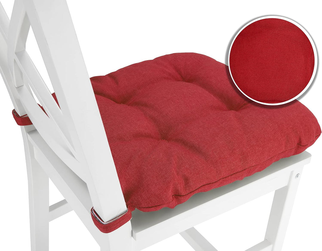 sunnypillow 4er Set Stuhlkissen mit Klettverschluss Masse: 40 (vorne) | 35 (hinten) x 40 x 8 cm Pols