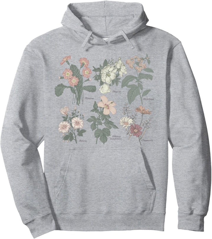 Trendy Soft Floral Pullover Hoodie