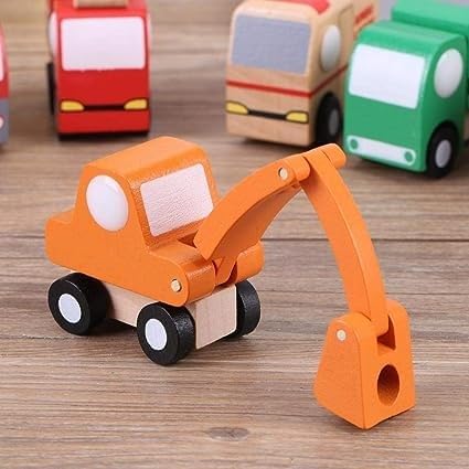 Zerodis 12 Paket Holz Fahrzeug Set Baby Kind Cartoon Spielzeugauto Früherziehung Bildungs Verkehr