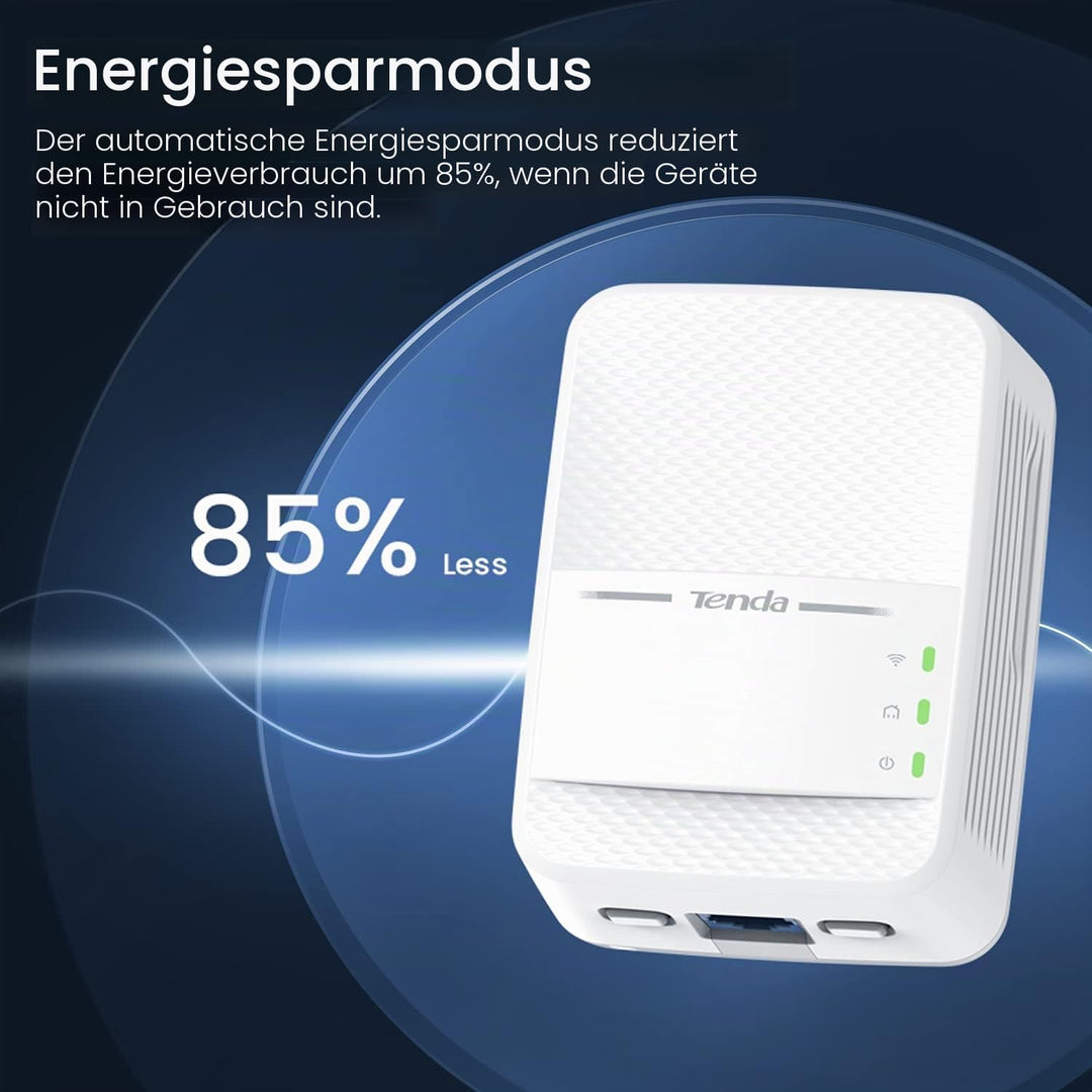 Tenda PH10 Powerline Adapter Kit AV1000 + AC750 WLAN Gigabit Steckdose (1000 Mbit/s LAN+ 750 Mbit/s