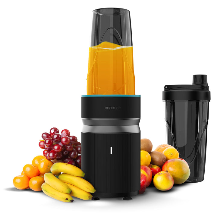 Cecotec Mini-Standmixer PowerTitanium 1000 Push2Go Duo. 1000 W, 6-Klingen Edelstahl, Eis crushen, 2×