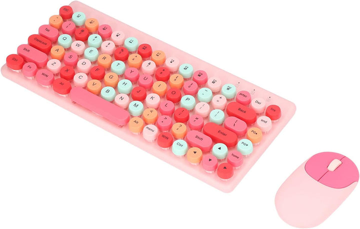 Bewinner Kabellose Tastatur und Maus mit 86 Tasten, Süsse Gaming Tastatur, 1200 DPI, Maus, Süsse Mis