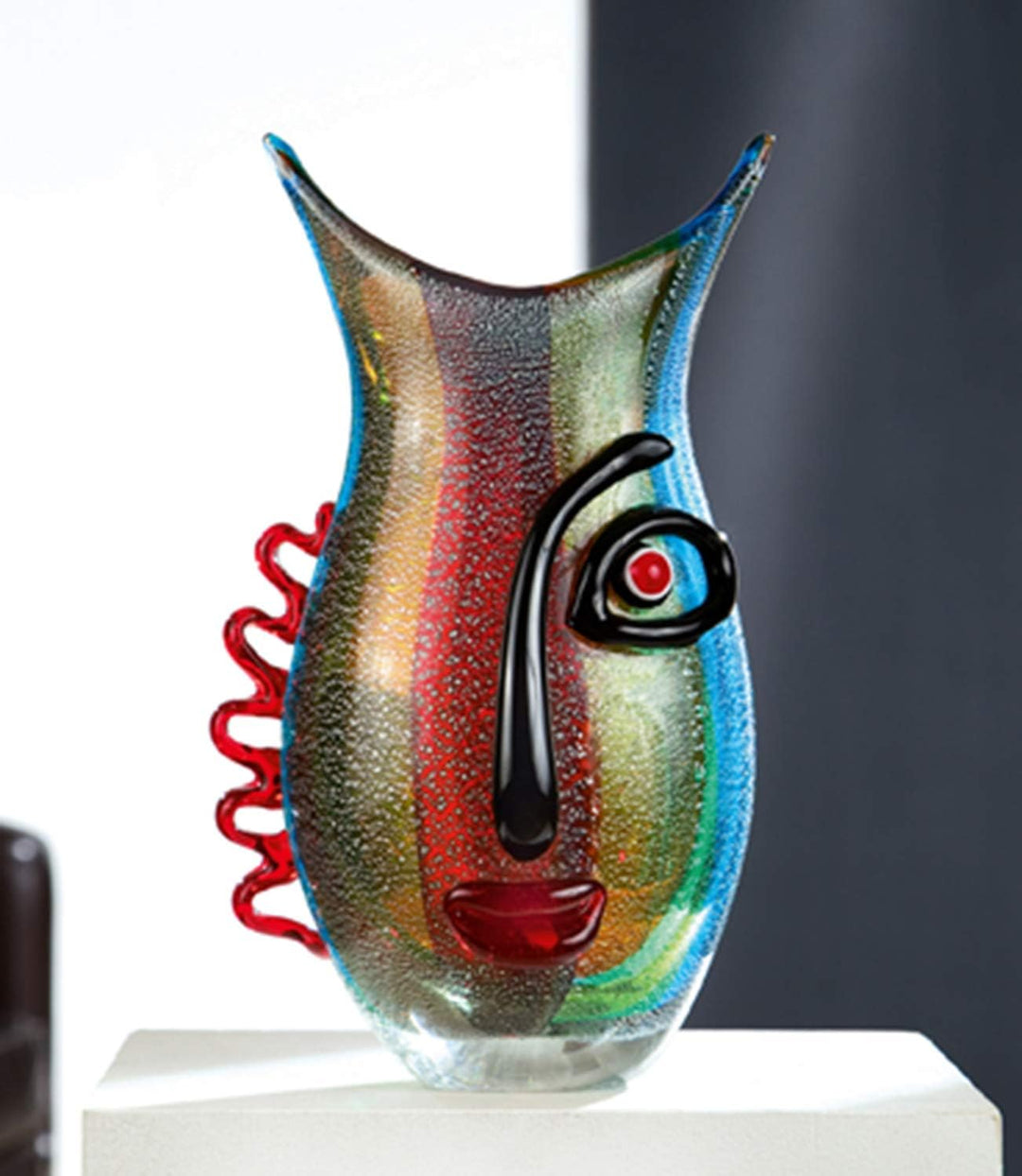 GILDE GLAS art Vase - Glasvase - Statue - Deko Wohnzimmer modern - H 32 cm Höhe 32 cm 1_mehrfarbig,