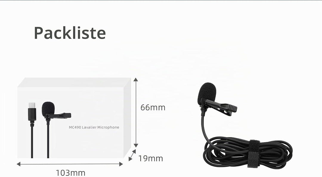 Lavalier-Mikrofon für Insta360 X5/Go Ultra für DJI Osmo 360/Pocket 3/Action 5 Pro/4/3/2 Kondensator,