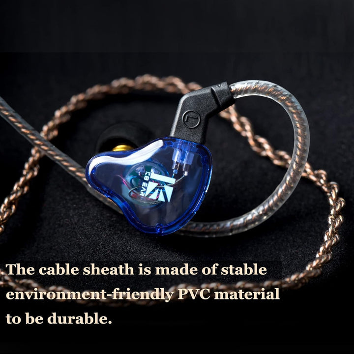 Yinyoo KS2 Kopfhörer, KBEAR HiFi In-Ear-Kopfhörer Over-Ear-Kopfhörer für PC, 1BA 1DD Hybrid Headset