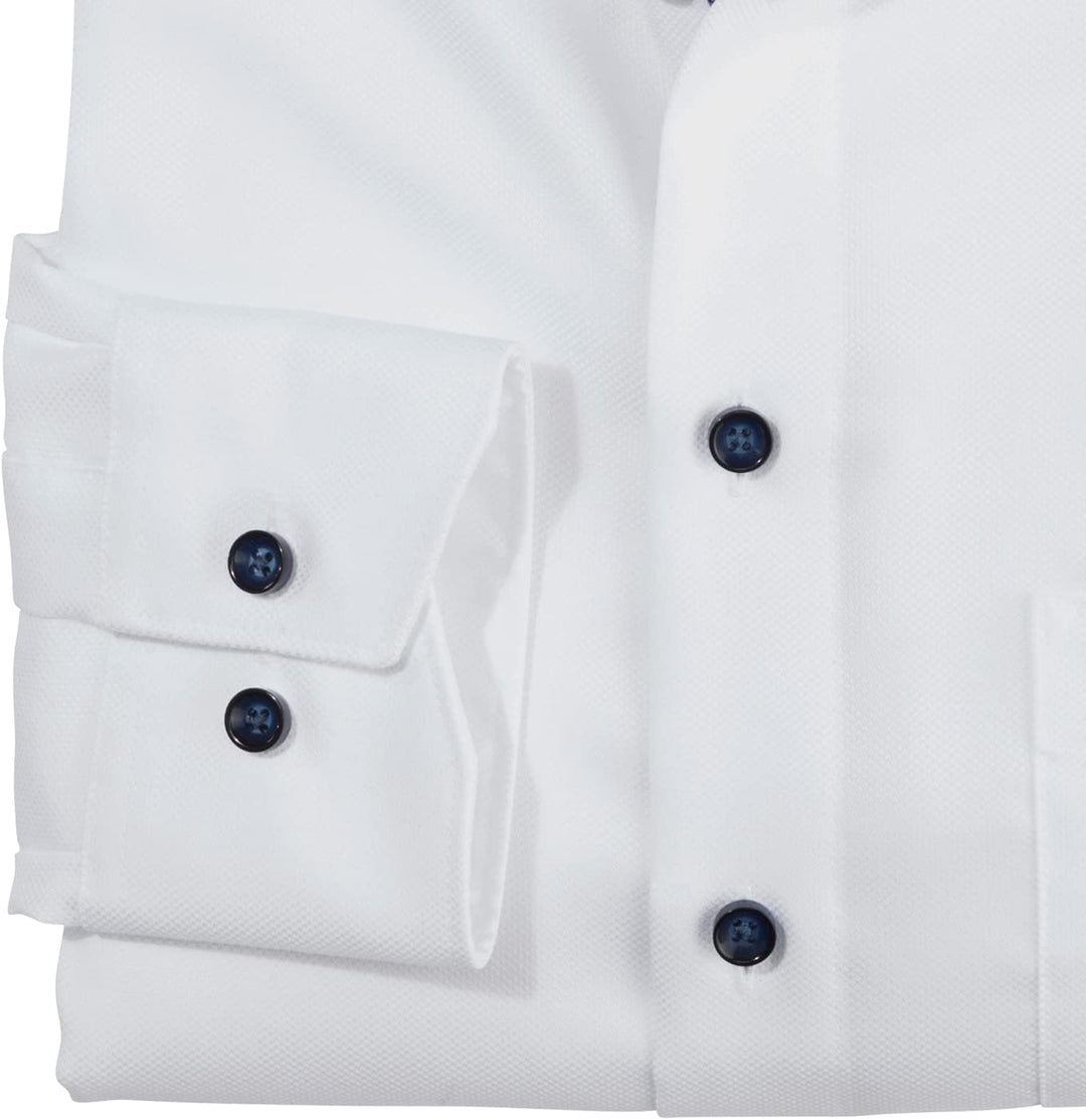 OLYMP Herren Businesshemd Langarm Luxor,Einfarbig,Comfort fit,New Kent, Weiss 00