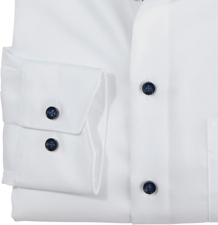 OLYMP Herren Businesshemd Langarm Luxor,Einfarbig,Comfort fit,New Kent, Weiss 00