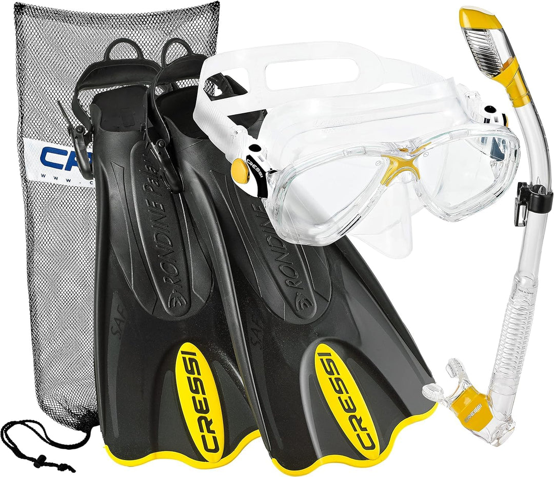 Cressi Unisex Schnorchel-Tauchset S/M | US Man 6.5/8.5 | US Lady 7.5/9.5 Jaune Mangue, S/M | US Man