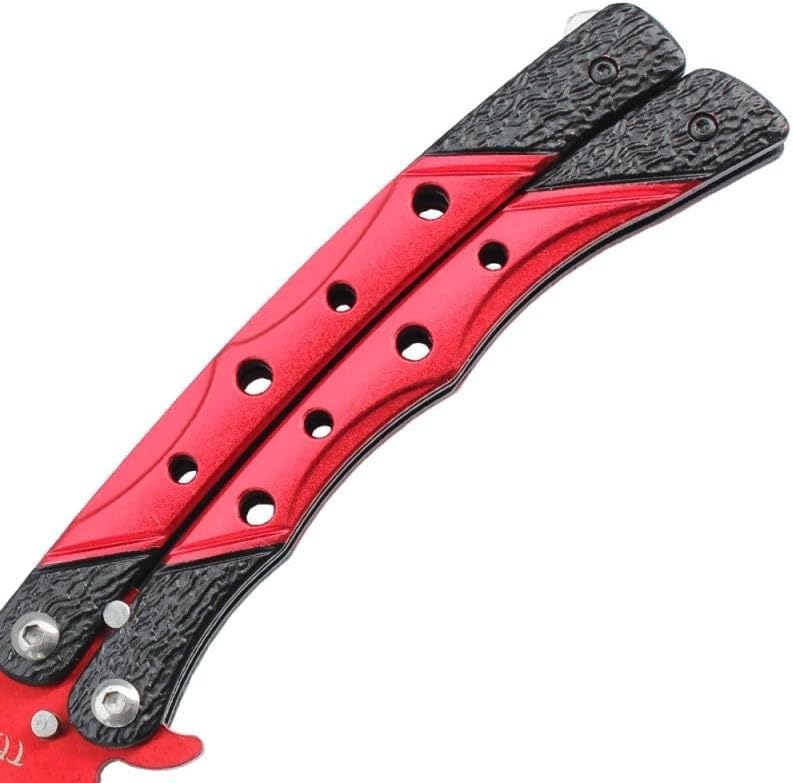 NEU Butterfly Trainer Balisong 22,5cm Aluminum red für Sammler Gamer Fans von CSGO CS2 Messer Knife