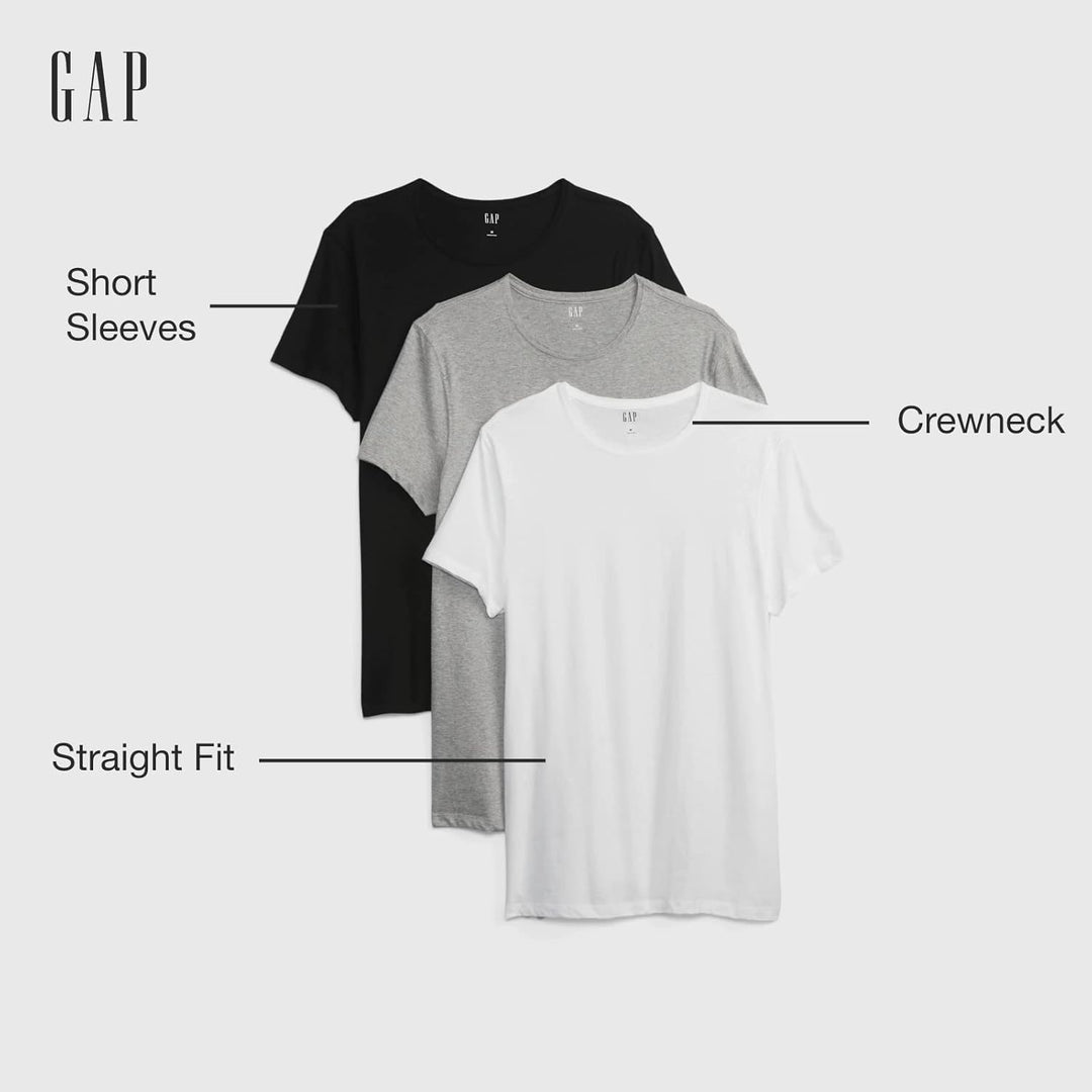 GAP Herren Klassisches Baumwoll-t-Shirt, 3er-Pack 3er Pack Cotton Classic Tee T-Shirt S Mehrfarbig/M