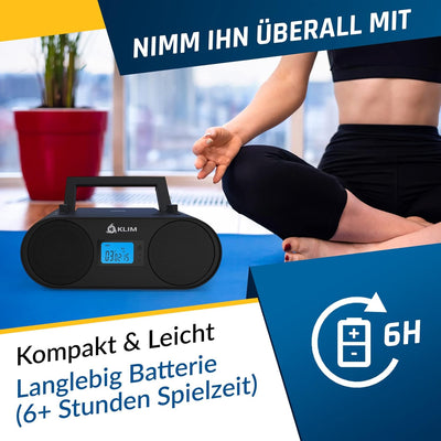 KLIM Boombox B4 Radio mit CD Player + 2024 Release + AM/FM Radio, MP3, Bluetooth, AUX, USB tragbar m