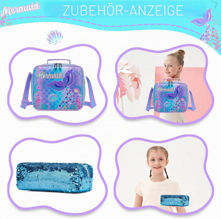 HTgroce Kinder Trolley Rucksack Schultasche Schulranzen Mädchen schultrolleys Schulrucksack Kinderko
