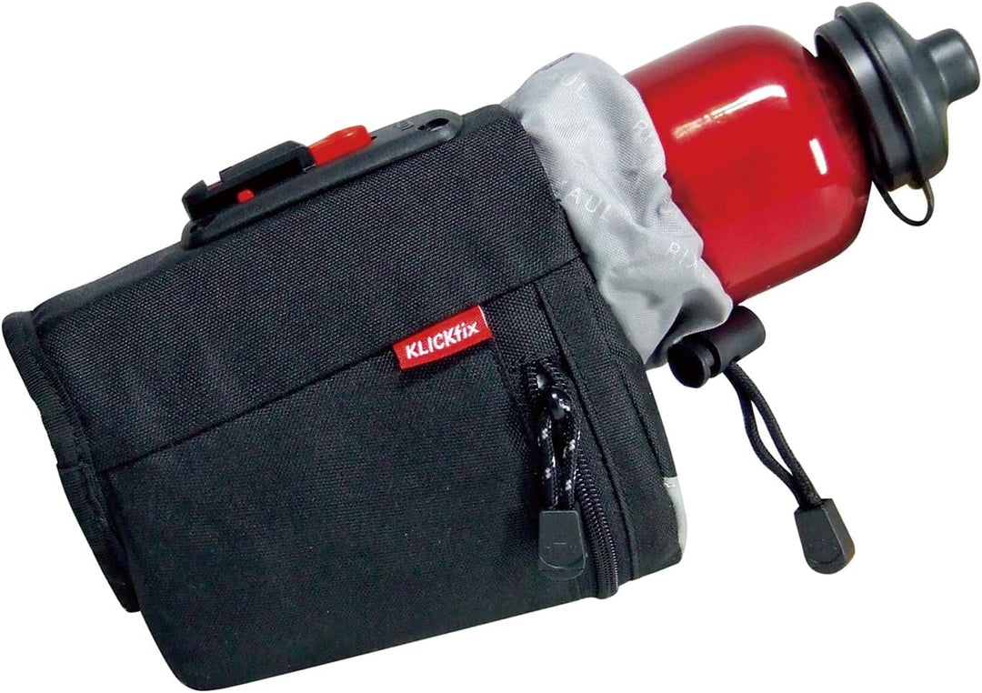 Rixen und Kaul KlickFix Micro Bottle Bag - Satteltasche mit Trinkflaschenhalter Schwarz, Schwarz