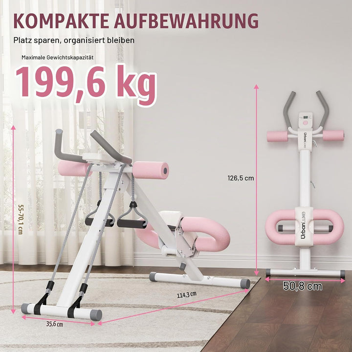 bauchtrainer für zuhause, Verstellbarer Bauchtrainer mit LCD-Monitor, zusammenklappbares Bauchmuskel