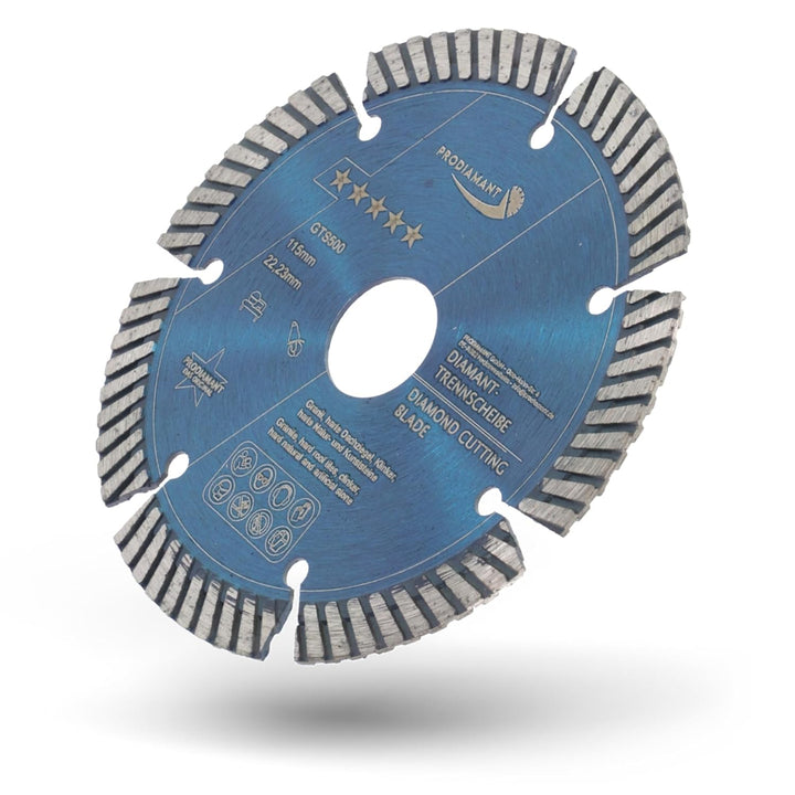 PRODIAMANT Fastcut Highspeed Diamant-Trennscheibe 115 mm x 22,23 mm für sehr harte Baustoffe wie Kal