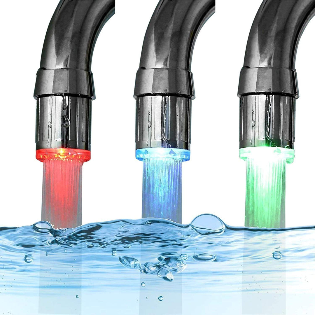 3-Farben temperaturempfindliche Farbverlauf LED-Licht Küche Bad Wasserhahn Wasser Duschkopf Kinder H