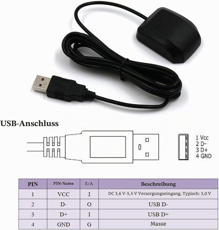 Geekstory VK-162 G-Mouse USB GPS Dongle M8030 Chip 72 Kanal Navigationsmodul Externe GPS Antenne Rem