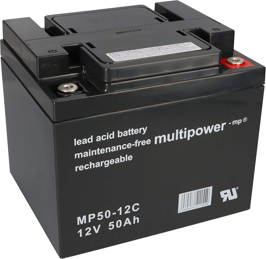 2X AGM 12V / 50Ah Blei-Akku - MP50-12C Zyklenfest kompatibel WP50-12NE, 12LCP-50, REC50-12I + WSB Ad