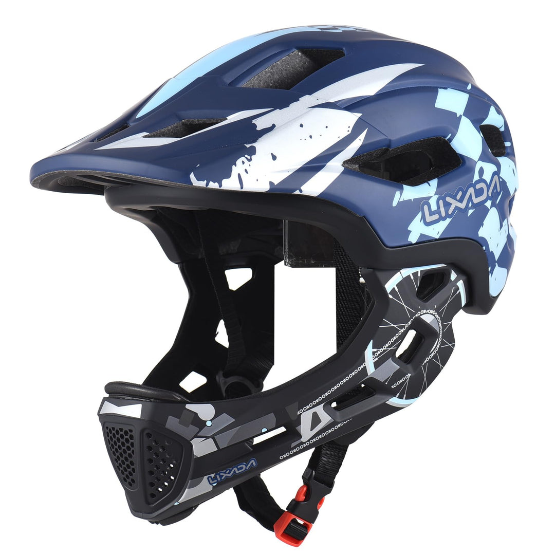 Lixada Fahrradhelm Kinder Helm Fullface Abnehmbar Unisex 52-56cm Children's Helmet 2-In-1 Integrated
