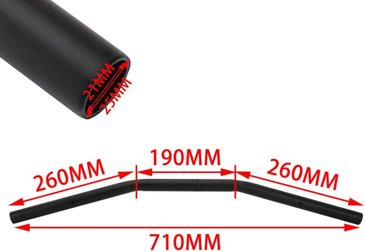 JFG RACING Motorrad-Lenker - 25 mm Universal für Drag Custom Bobber Chopper Cruiser Softail Dyna Spo