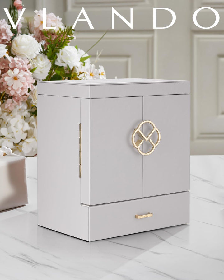 Vlando Schmuckaufbewahrung Gross, Schmuckschatulle Schmuck Organizers Gross XXL, Schmuckkästchen mit