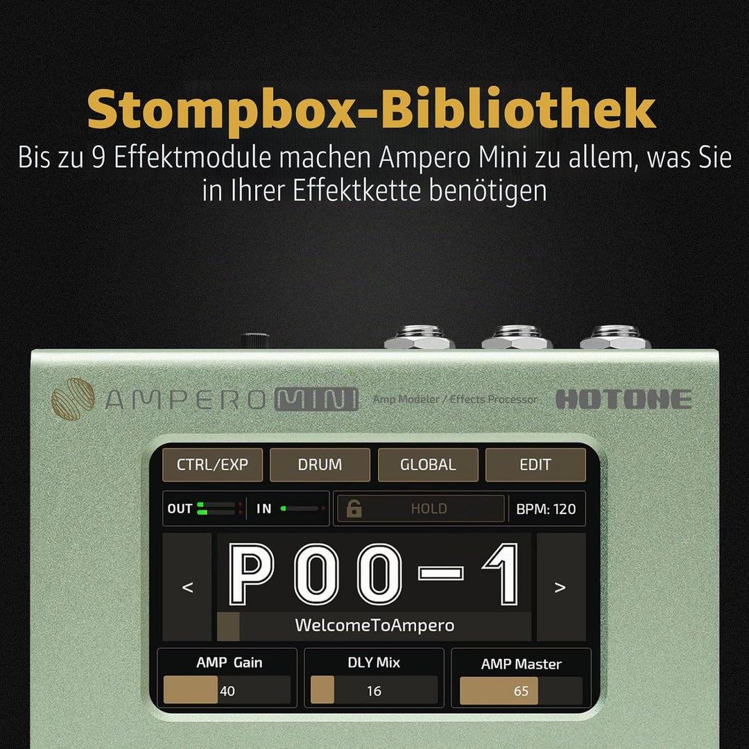 Hotone Gitarre Bass Multi-Effekte Prozessor Touchscreen Gitarre Bass Amp Modellierung IR Cabinets Si