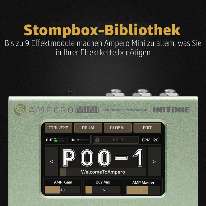 Hotone Gitarre Bass Multi-Effekte Prozessor Touchscreen Gitarre Bass Amp Modellierung IR Cabinets Si