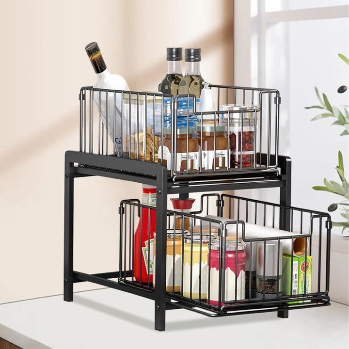 LANTUS Organizer mit Schublade unter der Spüle, Schiebeschrank, Schiebekorb, Gewürzhalter, Snackhalt