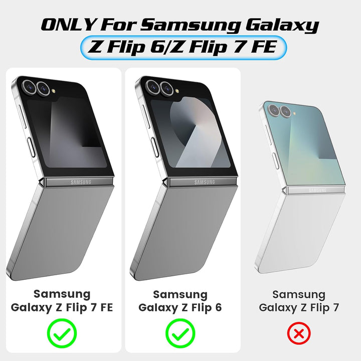 Doeshine Samsung Galaxy Z Flip 6/7 FE Hülle [Not für Flip 7] mit Ständer & Kameraschutz, Ganzkörper